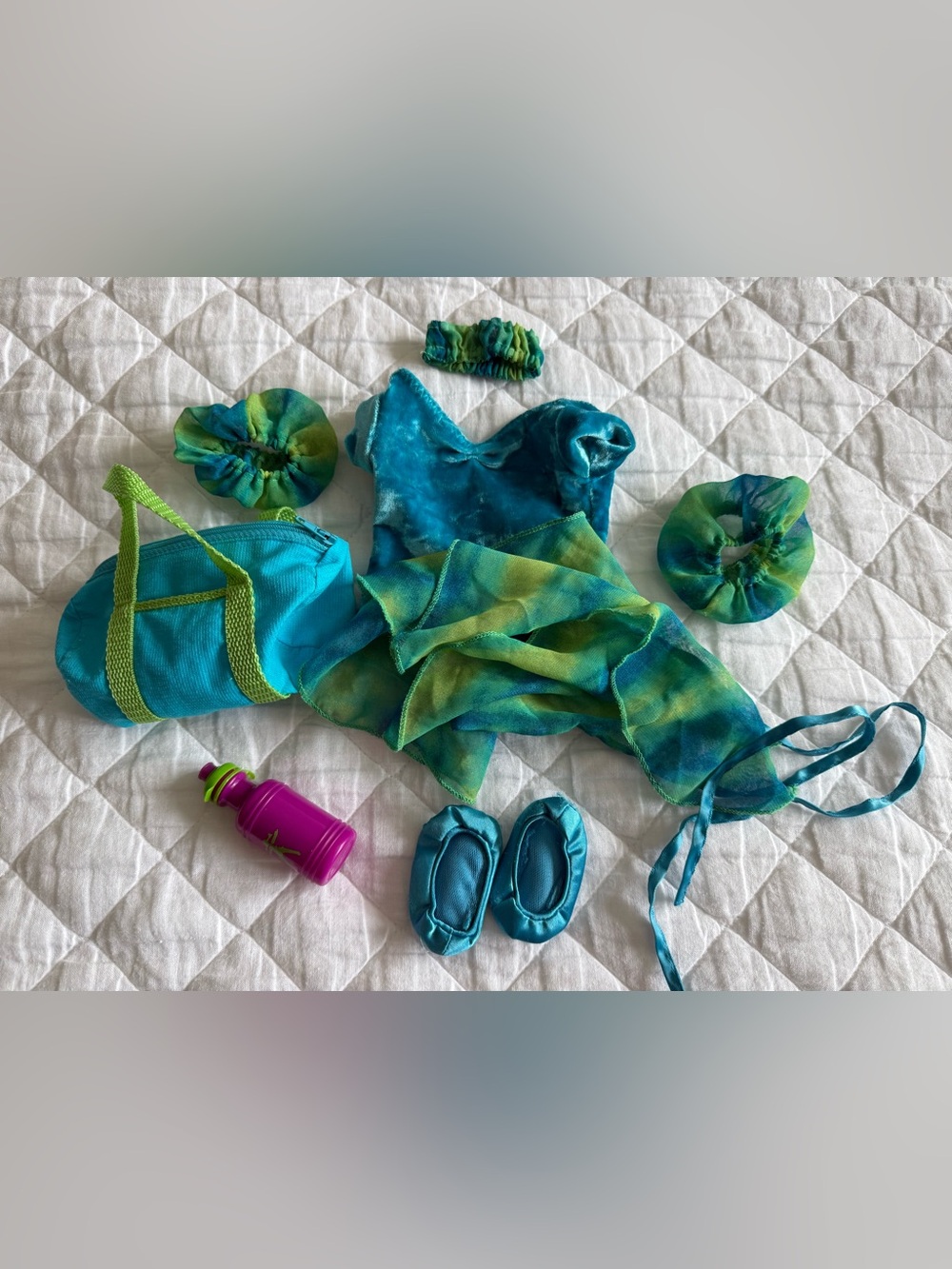 American Girl Teal & Green Dance Outfit with Bag, Shoes & Accessories